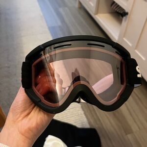 Black Ski Goggles with Pink Lens